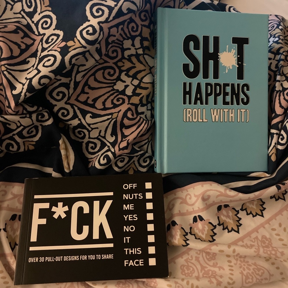 Book Bundle Sh*t Happens Roll With It & Vouchers Dark Humor & Inspiring Quotes